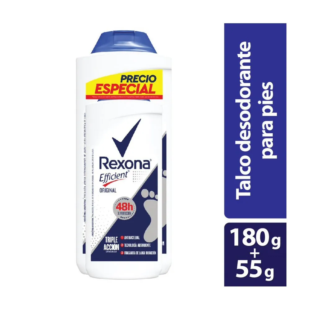 TALCO REXONA 180gr + 55 g